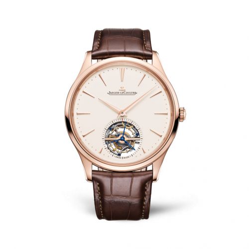Jaeger-LeCoultre Master Ultra Thin Tourbillon Pink Gold Eggshell Alligator