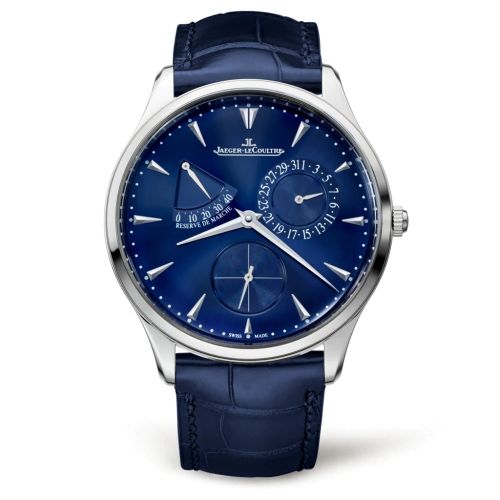 Jaeger-LeCoultre Master Ultra Thin Réserve de Marche Stainless Steel Blue Alligator