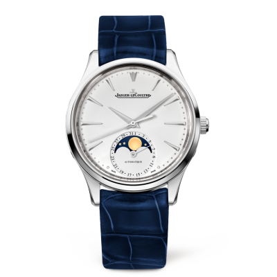 Jaeger-LeCoultre Master Ultra Thin Moon 34 Stainless Steel Silver Alligator