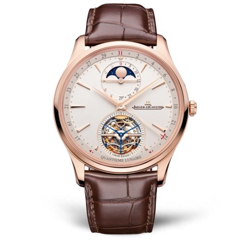 Jaeger-LeCoultre Master Ultra Thin Tourbillon Moon Pink Gold Eggshell Alligator