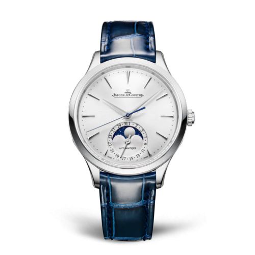 Jaeger-LeCoultre Master Ultra Thin Moon 36 Stainless Steel Silver Alligator
