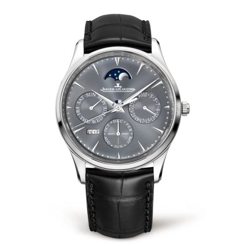 Jaeger-LeCoultre Master Ultra Thin Perpetual White Gold Grey Alligator