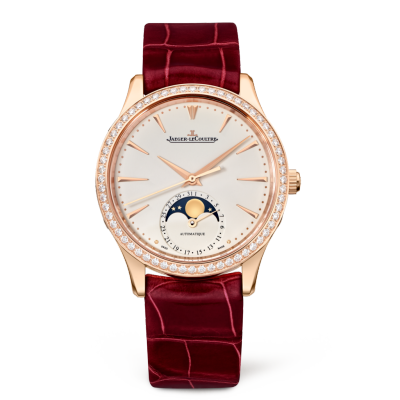 Jaeger-LeCoultre Master Ultra Thin Moon 34 Pink Gold Diamond Eggshell Alligator