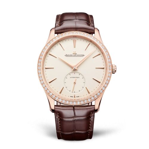 Jaeger-LeCoultre Master Ultra Thin Small Seconds Pink Gold - Diamond Eggshell Alligator