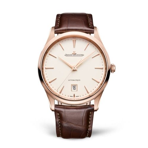 Jaeger-LeCoultre Master Ultra Thin Date Pink Gold Eggshell Alligator