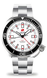 Ligure Tartaruga Scuba Diver GMT Stainless Steel White Bracelet