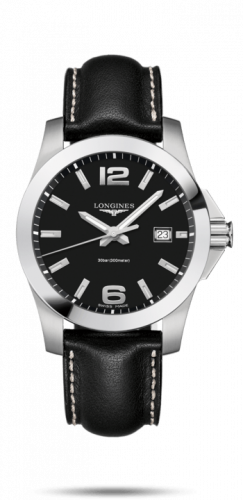 Longines Conquest Quartz 41 Stainless Steel Black Strap