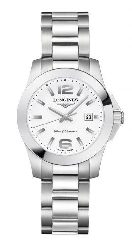 Longines Conquest Quartz 29.5 Stainless Steel White
