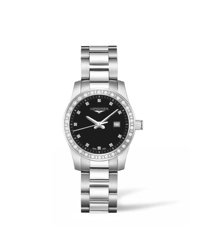 Longines Conquest Quartz 29.5 Stainless Steel - Diamond Black