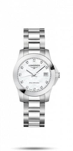 Longines Conquest Quartz 29.5 Stainless Steel MOP