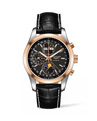 Longines Conquest Classic Moonphase Stainless Steel - Red Gold Black