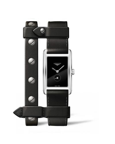 Longines DolceVita 20.8 Quartz Stainless Steel Black Yvy Leather