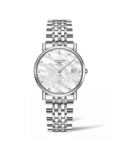 Longines Elegant Collection Small Second 34.5 Stainless Steel MOP Bracelet