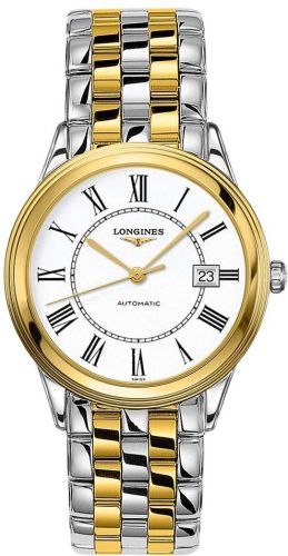 Longines Flagship 38.5 Stainless Steel Yellow Gold White-Roman Bracelet