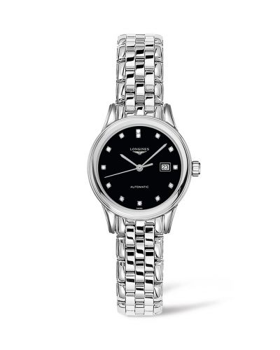 Longines Flagship 30 Stainless Steel Black - Diamond Bracelet