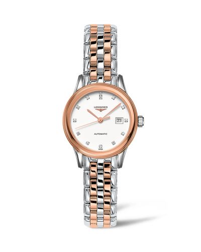 Longines Flagship 30 Stainless Steel - Pink Gold White - Diamond Bracelet