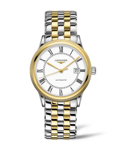 Longines Flagship 40 Stainless Steel - Yellow Gold White - Roman Bracelet