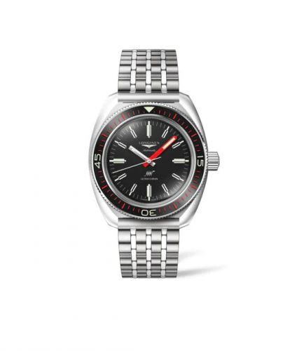 Longines Ultra-Chron Diver Stainless Steel Black Bracelet