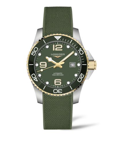 Longines HydroConquest 43 Automatic Stainless Steel - Yellow Gold Green Rubber