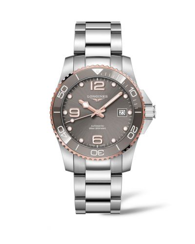 Longines HydroConquest 39 Automatic Stainless Steel - Pink Gold Grey Bracelet