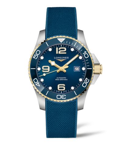 Longines HydroConquest 43 Automatic Stainless Steel - Yellow Gold Blue Rubber