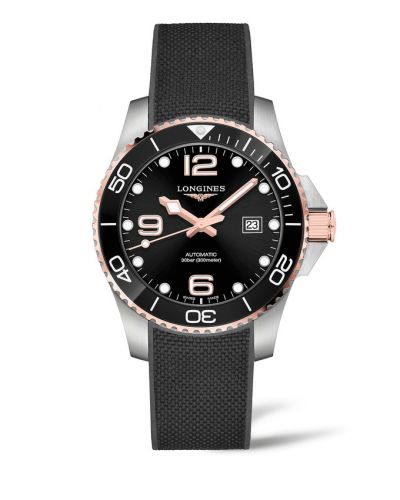 Longines HydroConquest 43 Automatic Stainless Steel - Pink Gold Black Rubber
