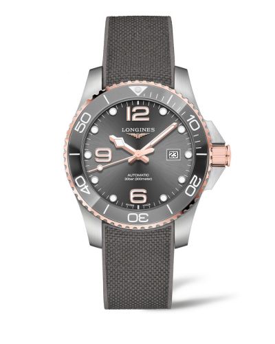 Longines HydroConquest 43 Automatic Stainless Steel - Pink Gold Grey Rubber