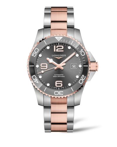 Longines HydroConquest 43 Automatic Stainless Steel - Pink Gold Grey Bracelet