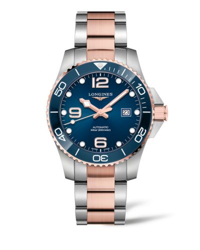Longines HydroConquest 43 Automatic Stainless Steel - Pink Gold Blue Bracelet
