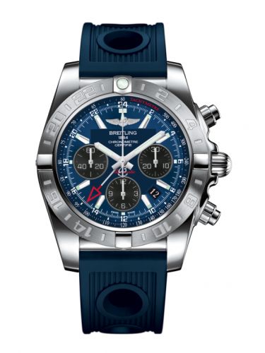 Breitling Chronomat 44 GMT Stainless Steel Blackeye Blue Rubber