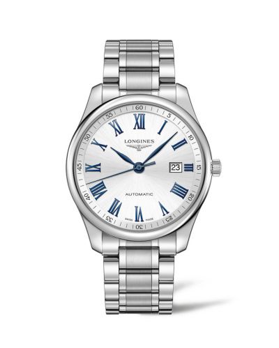 Longines Master Collection 42 Date Stainless Steel Silver - Roman Bracelet