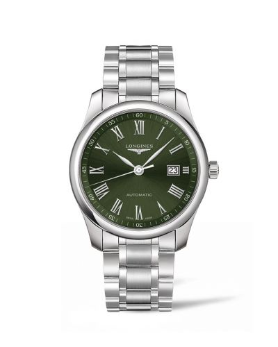 Longines Master Collection 40 Date Stainless Steel Green - Roman Bracelet