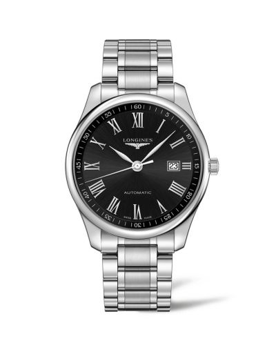 Longines Master Collection 42 Date Stainless Steel Black - Roman Bracelet