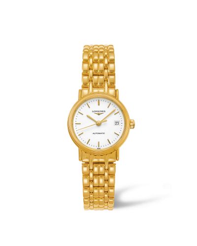 Longines Presence 25.5 Automatic PVD Gold White Bracelet