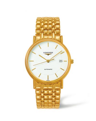 Longines Presence 38.5 Automatic PVD Gold White Bracelet