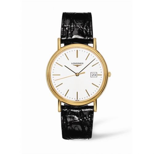 Longines Presence 38.5 Quartz PVD Gold White