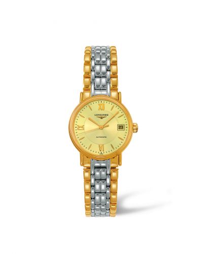 Longines Presence 25.5 Automatic PVD Gold Champagne - Mixed Bracelet