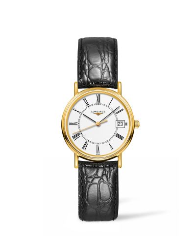 Longines Presence Quartz 30mm PVD Gold White - Roman