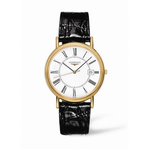 Longines Presence 38.5 Quartz PVD Gold White - Roman