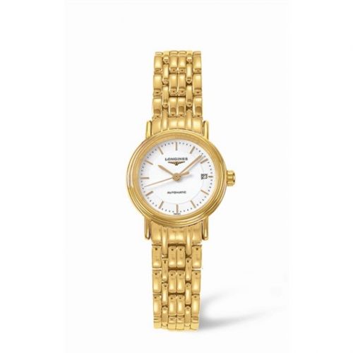 Longines Presence 25.5 Automatic PVD Gold White Bracelet
