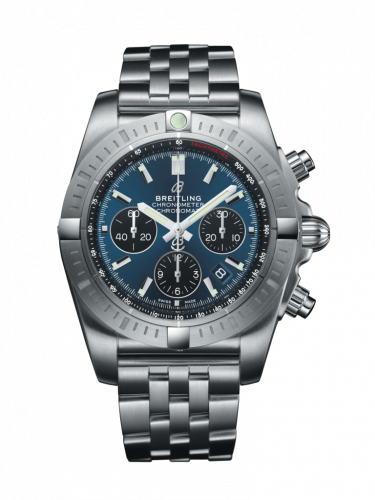 Breitling Chronomat B01 Chronograph 44 Stainless Steel Blackeye Blue Bracelet