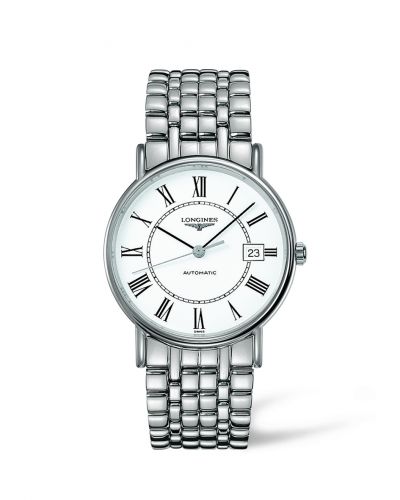 Longines Presence 38.5 Automatic Stainless Steel White - Roman Bracelet
