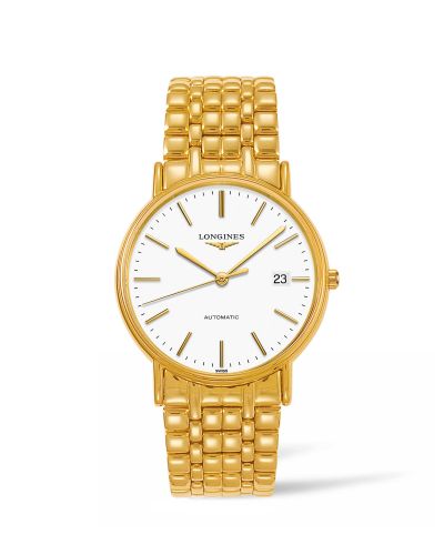 Longines Presence 38.5 Automatic PVD Gold White Bracelet