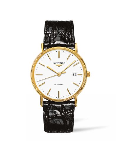 Longines Presence 38.5 Automatic PVD Gold White Strap