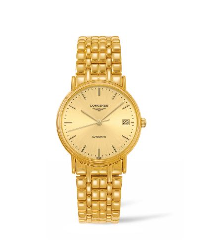 Longines Presence Automatic 34.5mm Stainless Steel PVD Gold Champagne Bracelet