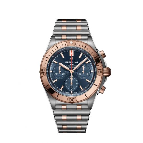 Breitling Chronomat B01 42 Stainless Steel Red Gold Blue Rouleaux