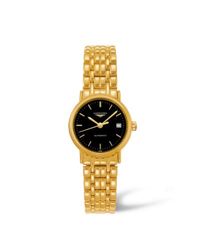 Longines Presence 25.5 Automatic PVD Gold Black Bracelet