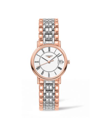 Longines Presence Quartz 30mm PVD Red White - Roman Bracelet