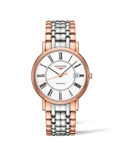 Longines Presence 38.5 Automatic PVD Red White - Roman Bracelet