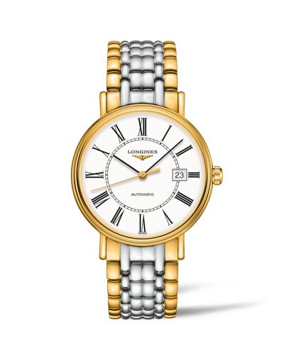 Longines Presence 40 Automatic PVD Gold White - Roman Bracelet
